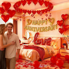 Vurxanqo heart foil balloons 18-inch create eye-catching anniversary accents