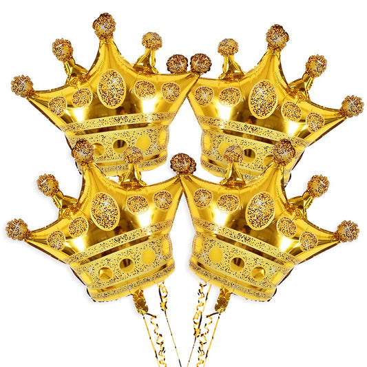 Vuzvuv gold crown balloons 24 inch four-piece set for elegant party decor