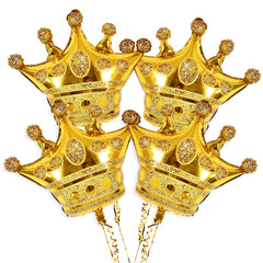 Vuzvuv gold crown balloons 24 inch four-piece set for elegant party decor