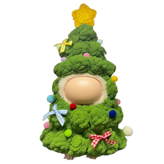 VVQUI 17cm doll Christmas tree outfit in plush green with pom-poms and bows.