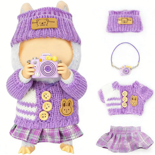 VVQUI 17cm doll hat purple, stylish accessory for creative play sessions.