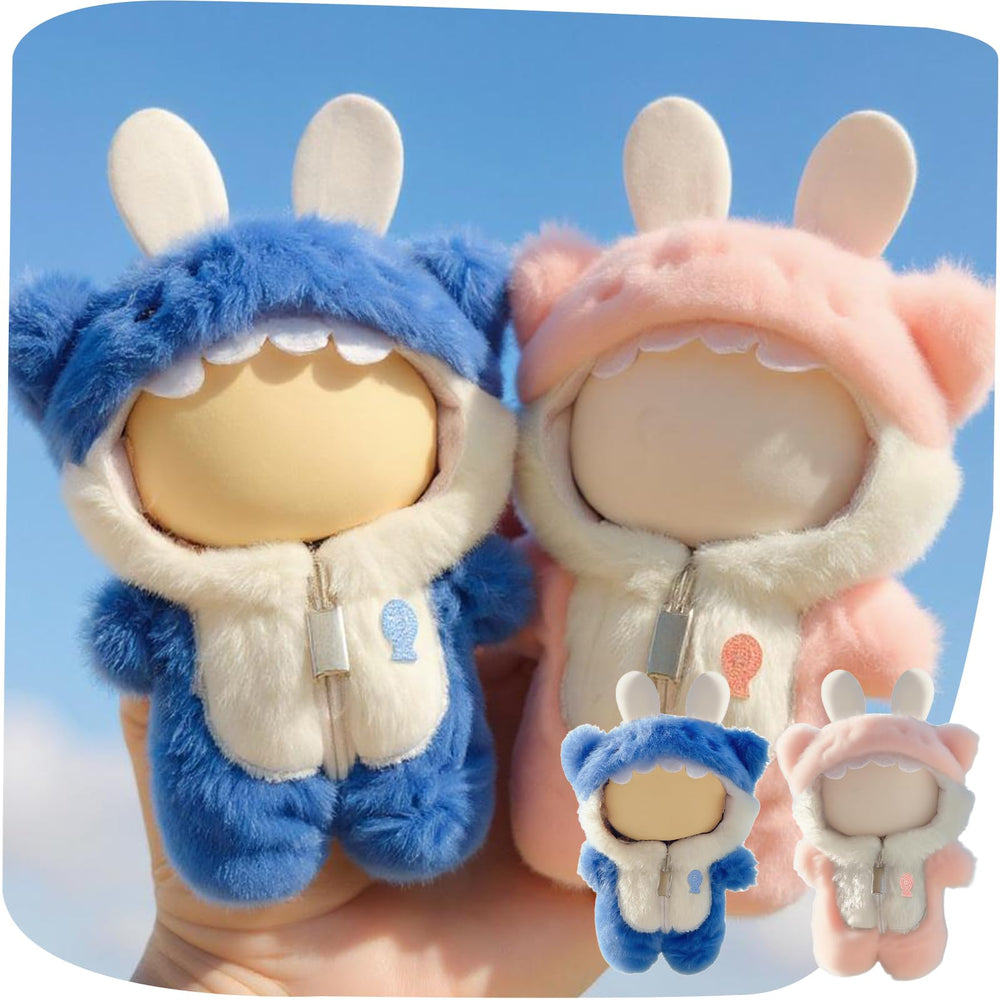 VVQUI 17cm doll shark outfit in blue jumpsuit, ideal for vivid display play