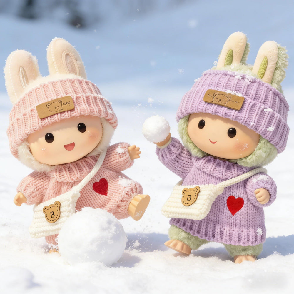 VVQUI Labubu dress-up setup for 17cm dolls, easy outfit changes