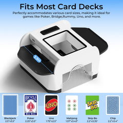 VXXCK automatic card shuffler top control panel enables one-touch operation