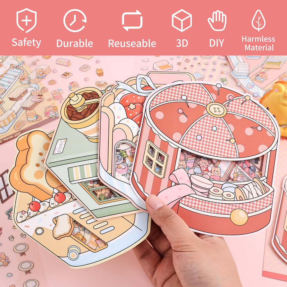 VYRANA 3D coffee shop scene sticker brightens laptops and notebooks