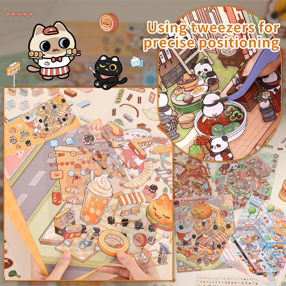 VYRANA breakfast shop 3D sticker bright decor for phones and planners