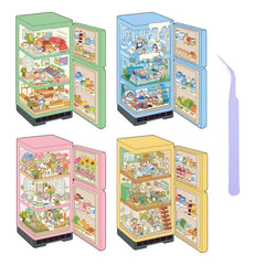 VYRANA Girls 3D stickers Summer Stalls scene for fridge and desk decor.