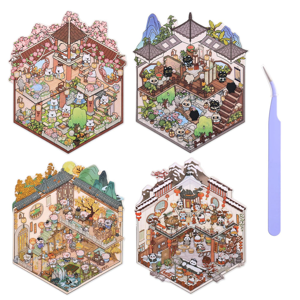 VYRANA Lunar New Year Panda stickers scene for festive decor and creative crafting.
