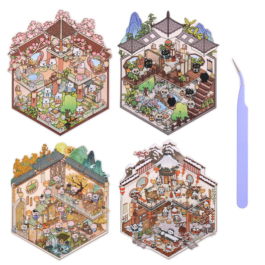 VYRANA Lunar New Year Panda stickers scene for festive decor and creative crafting.