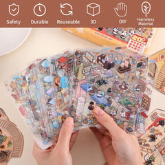 VYRANA Mini Store Series 3D sticker for laptops and planners, vibrant scenes