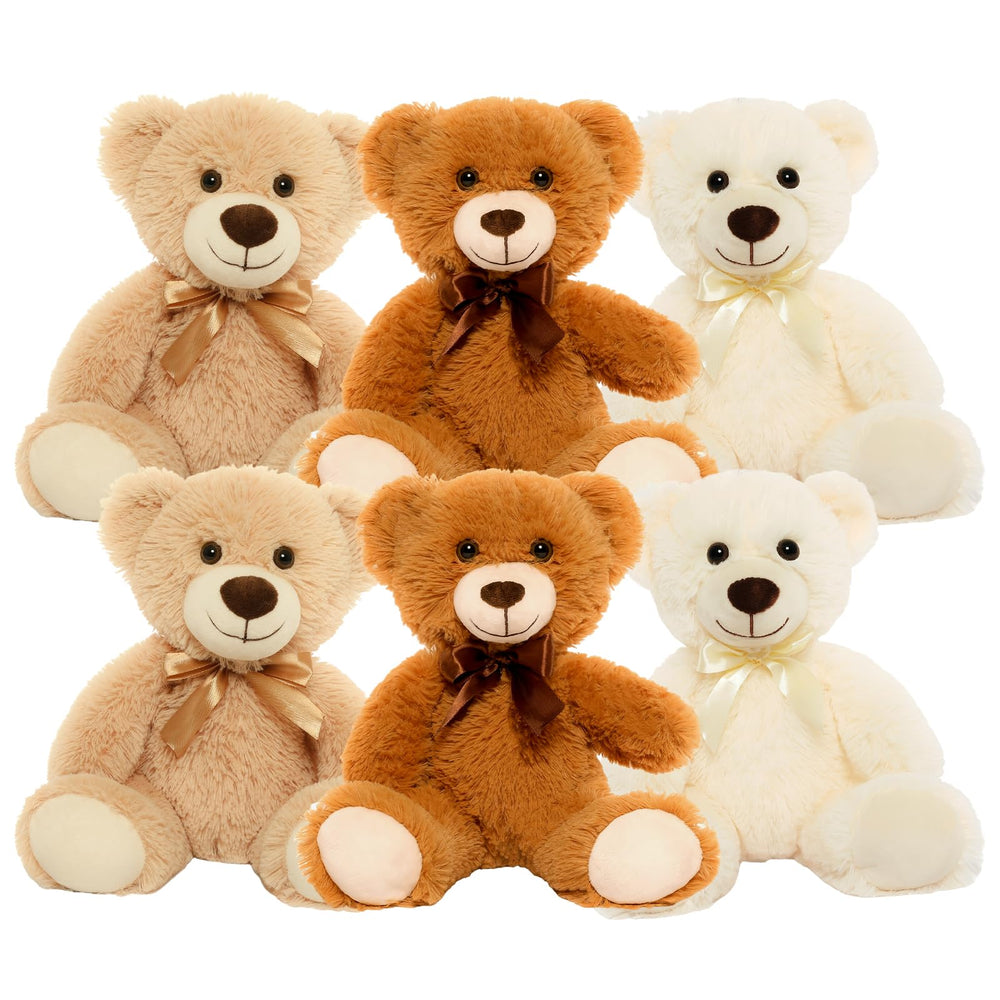 VYUSIT teddy bears bulk pack in light brown and white, ideal for party centerpieces.