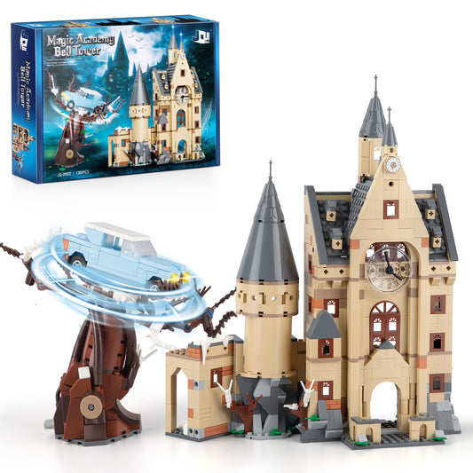 Vziimo Magic Clock Tower Building Set detailed clock close-up for display and storytelling.