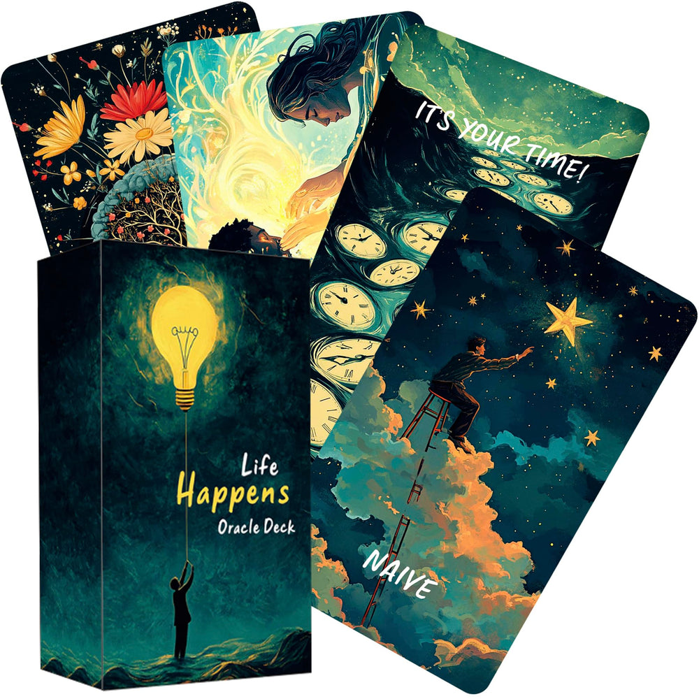 Vzmeiyre Life Happens Oracle Cards cover image for calm, focused readings at home