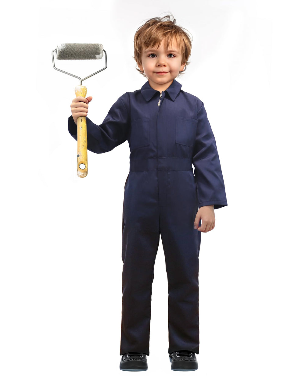 VZQI Kids Coveralls navy front view, ideal for playful everyday wear and easy movement.