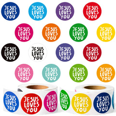 W1cwey Jesus Love You stickers roll setup β vibrant colors for crafts and journaling