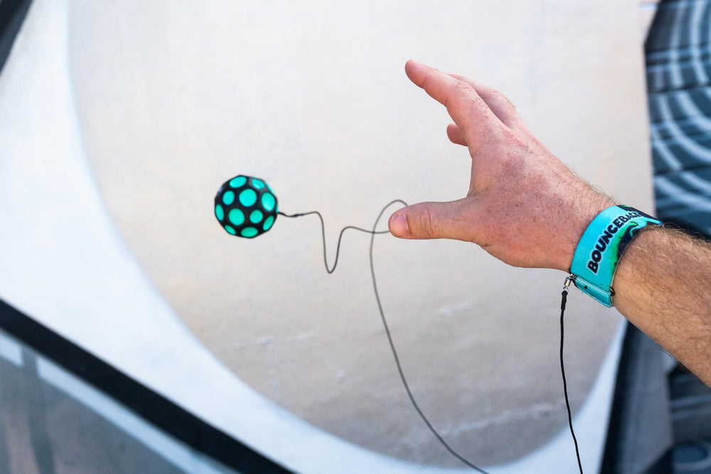 Waboba Bounceback Moon Ball compact carded blister enables easy transport for on-the-go play.