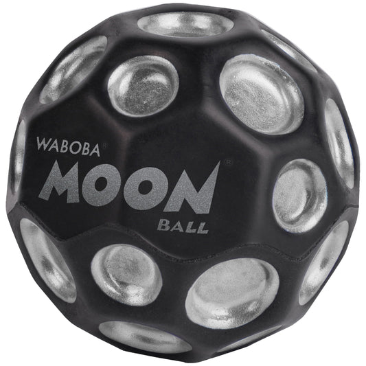 Waboba Moon Ball crater texture close-up boosts dynamic play outdoors.