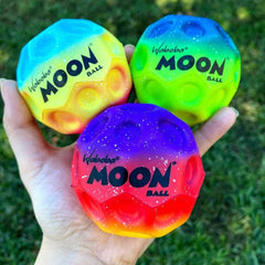 Waboba Moon Ball suitable for ages 5 and up during active play.
