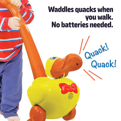 Waddles the Waddle Duck easy grab handle supports tiny hands