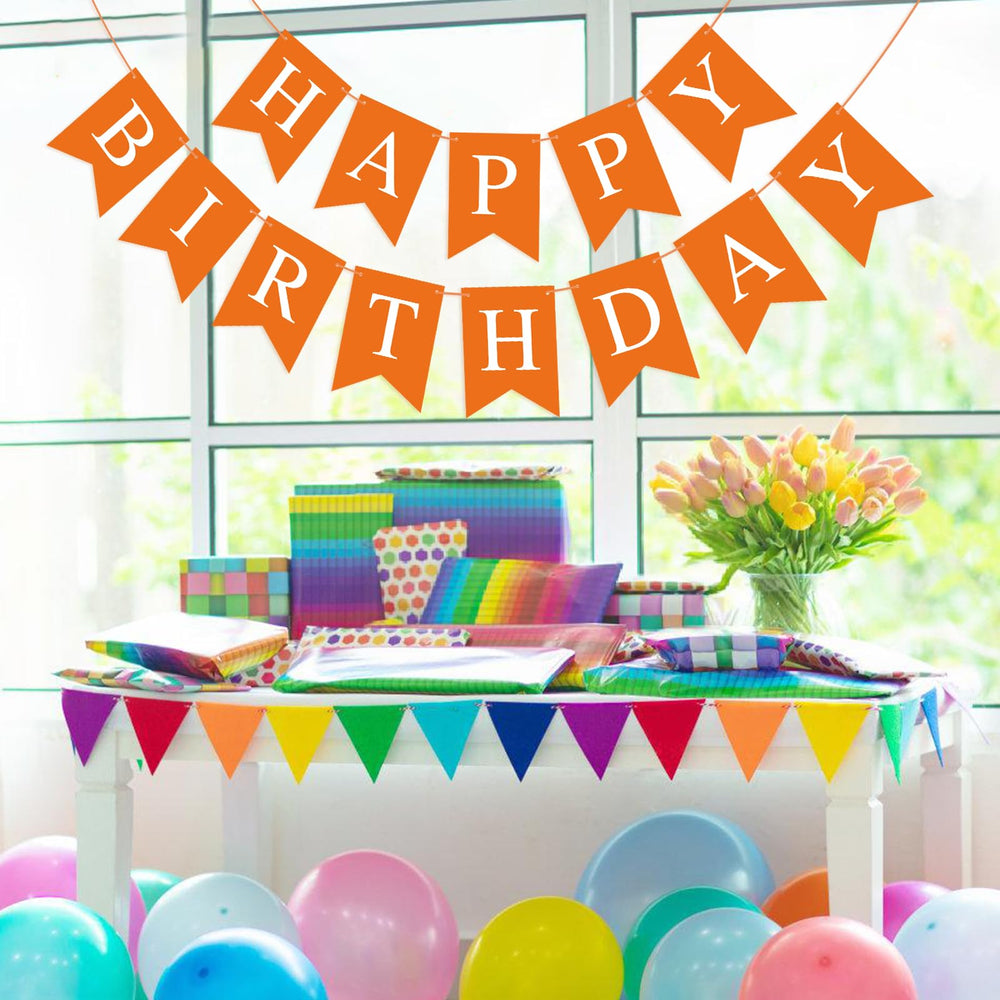 Waenerec birthday banner easy stringing and adjustable spacing.