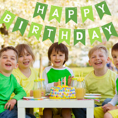 Waenerec green Happy Birthday letters on roll ready to string