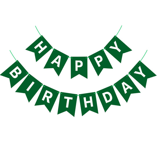 Waenerec dark green banner letters close-up for stylish birthday signage display.