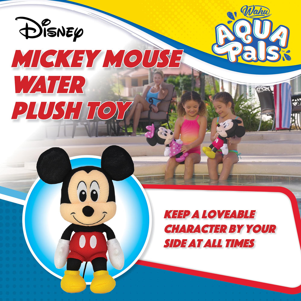 WAHU Aqua Pals Mickey Mouse plush drying quickly on AquaDry mesh after water fun.