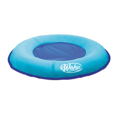 WAHU Hydro Pod float in water used as a comfortable seat for sunny pool days.