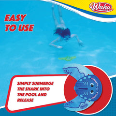 WAHU Sea Gliders Shark demonstrates dynamic underwater effects during pool time.