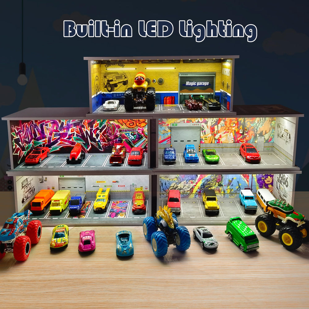 Waivvy stackable multi-layer display saves space while organizing 1:64 scale cars.