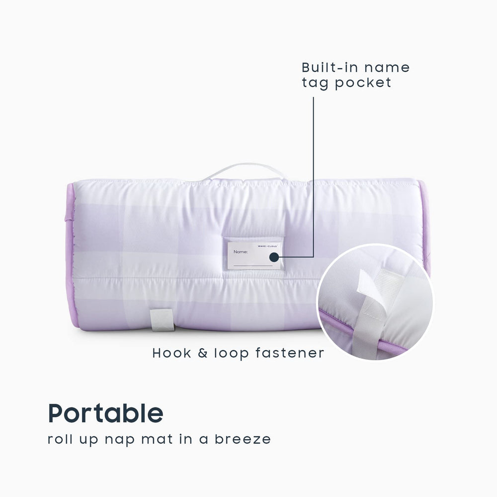 Wake In Cloud removable pillow 20x10 for adjustable comfort during naps.