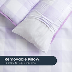 Wake In Cloud soft brushed microfiber offers gentle warmth for quiet rest.