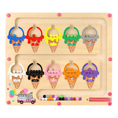 wakeInsa magnetic color and number maze board for preschool color sorting and counting