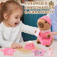 WAKSUN capybara plush nine outfits; easy mix-and-match dress-up.