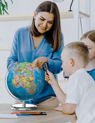 Waldauge 9-inch globe serves as decorative desk centerpiece