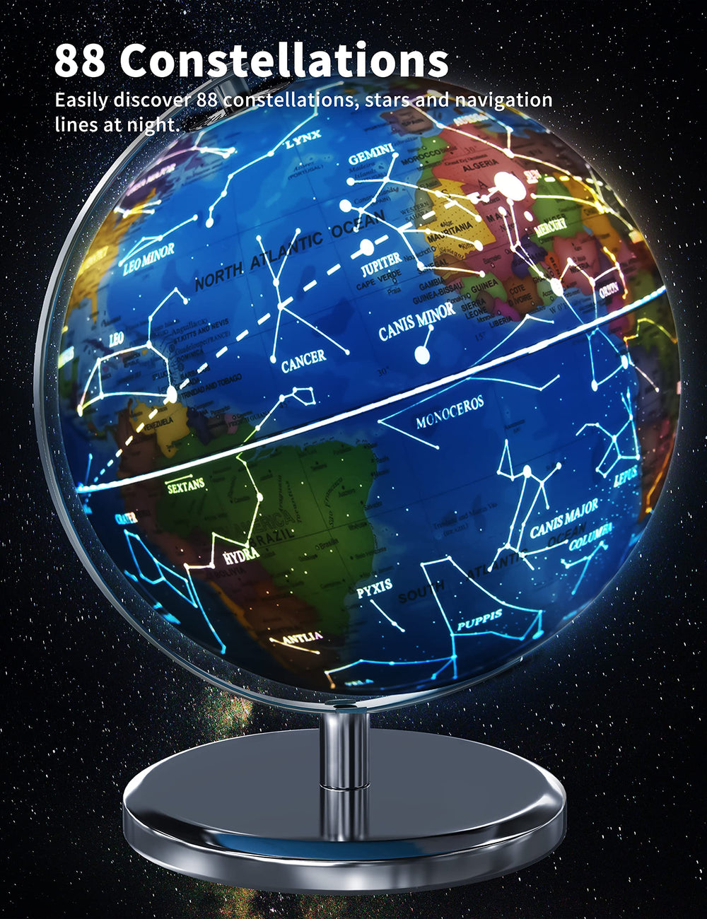 Waldauge classroom globe for learning in living room or classroom