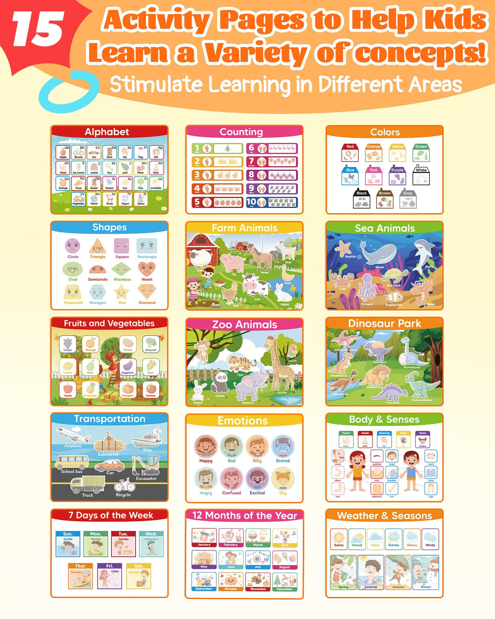 Walenced Busy Book alphabet and numbers cards support early literacy and recognition