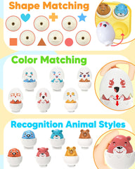 Walenced eggs for sorting, stacking, and matching activities