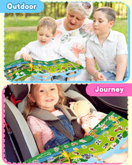 Walenced portable sticker book with handle and storage for on-the-go fun