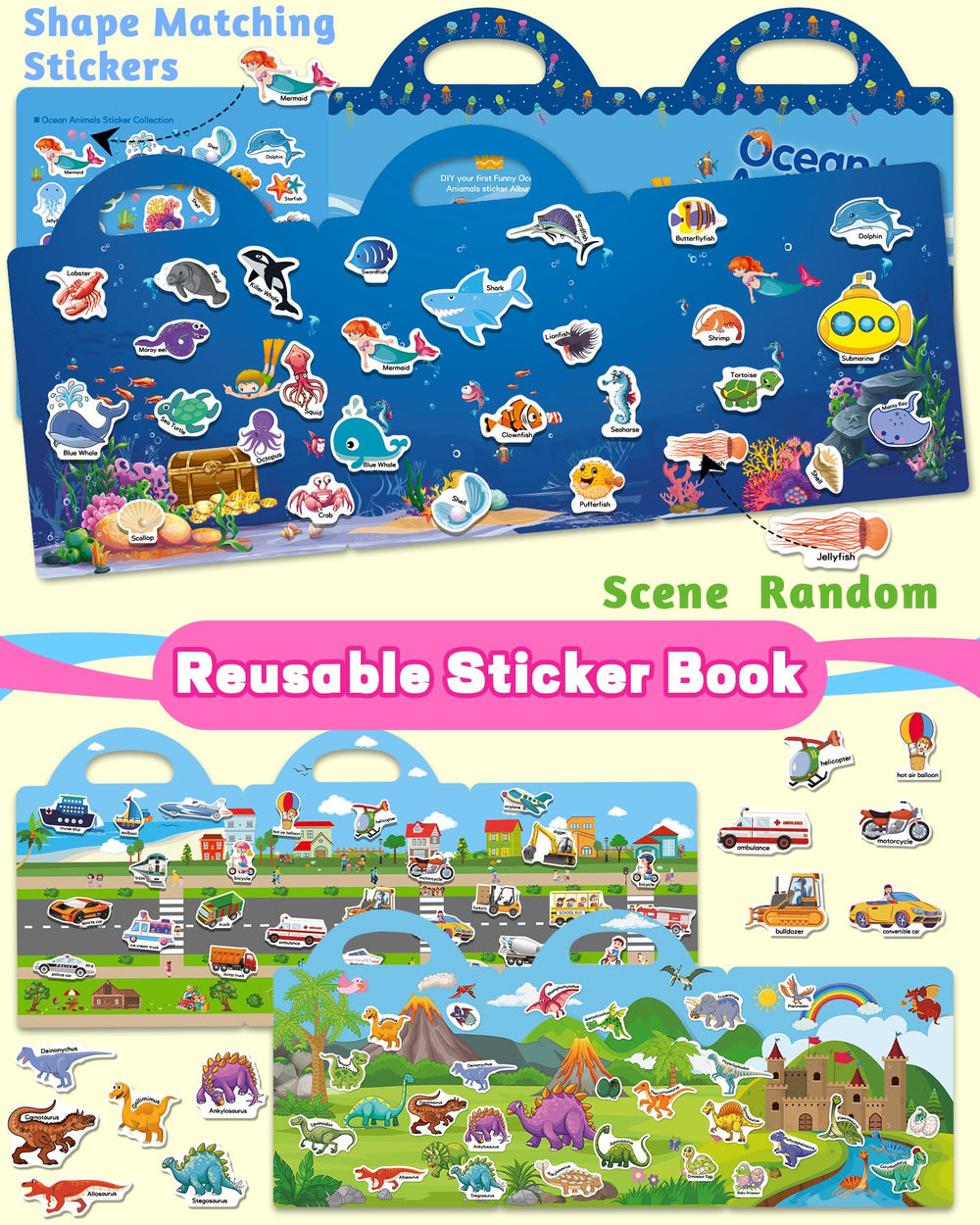 Walenced sticker book dinosaurs – spark imaginative play and learning