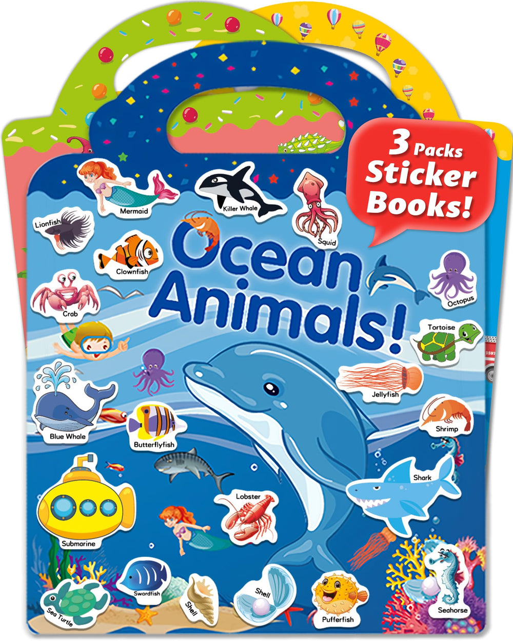 Walenced ocean animals reusable sticker book – engaging screen-free play for toddlers