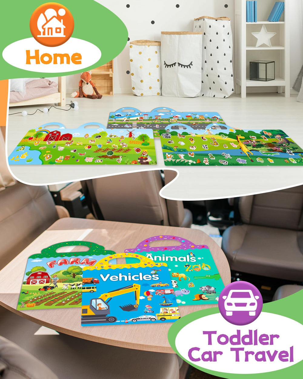 Walenced reusable sticker book featuring farm stickers for hands-on learning.