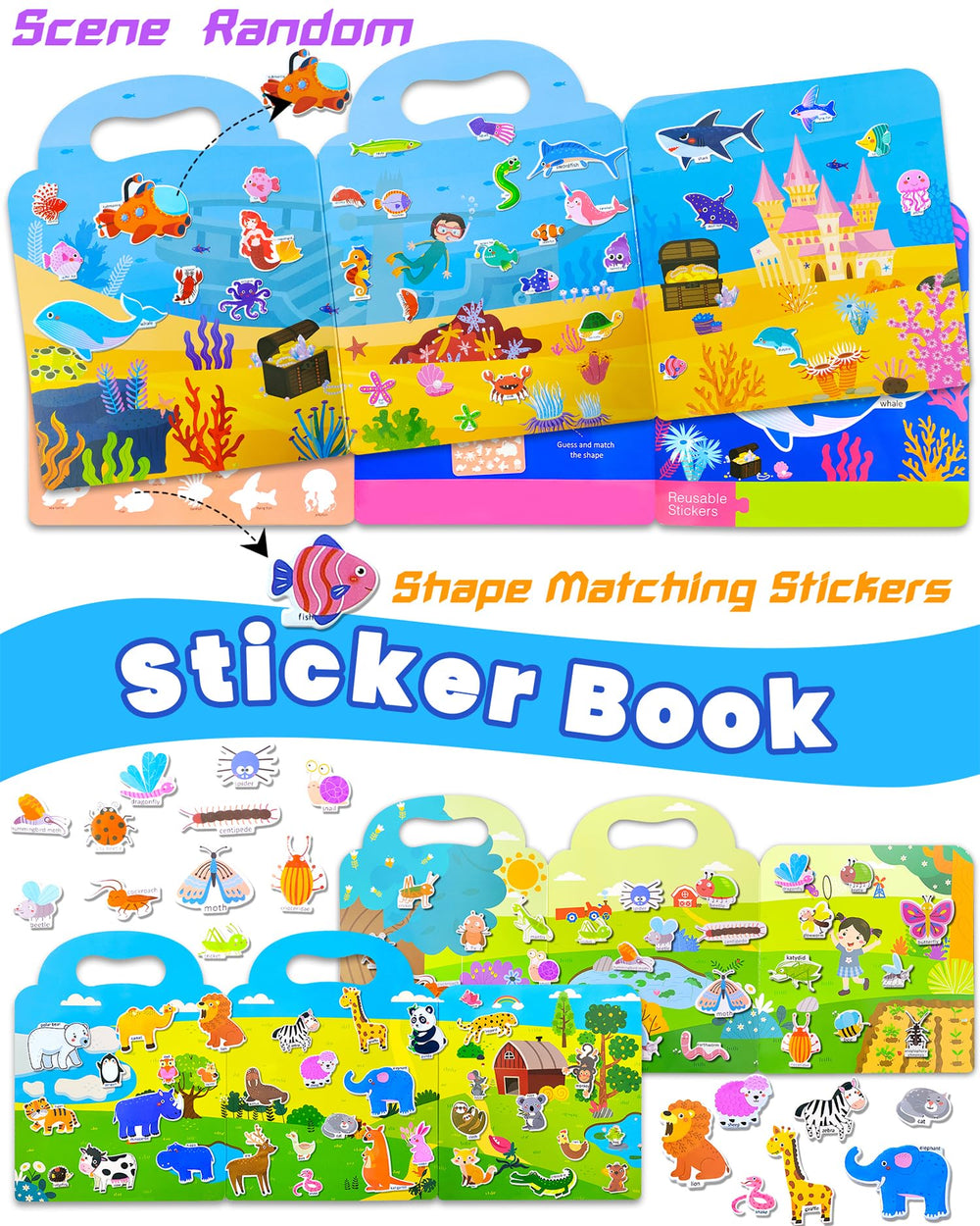 Walenced insects sticker book portable for travel and quick creative sessions.