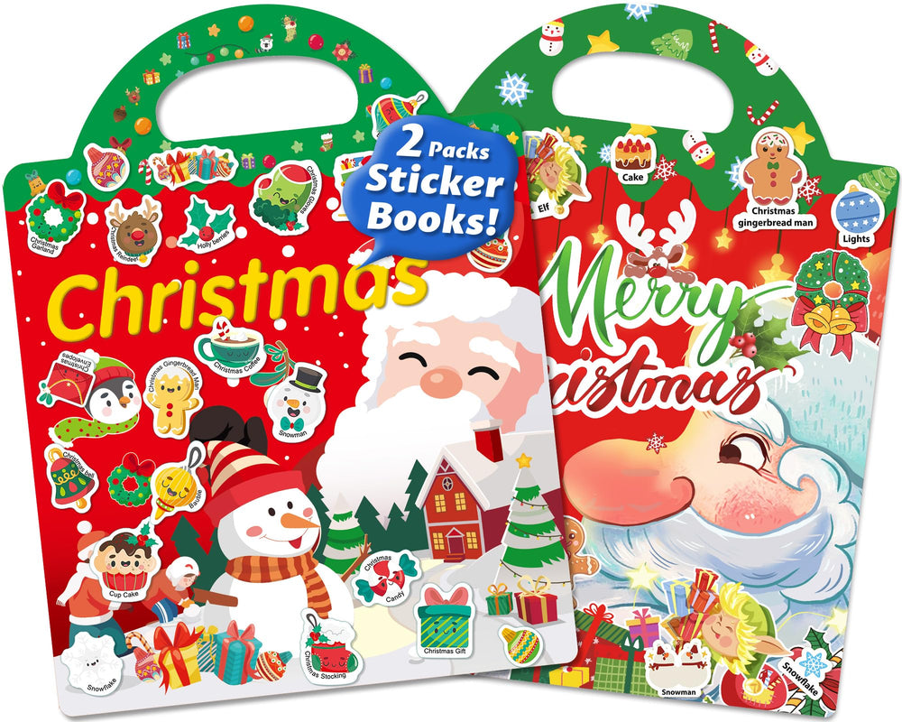 Walenced reusable sticker book for toddlers with 72 Christmas stickers for creative play.