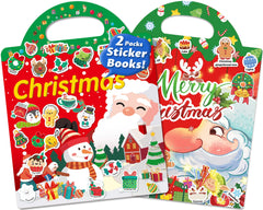 Walenced reusable sticker book for toddlers with 72 Christmas stickers for creative play.