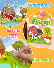 Walenced sticker book window application used on glass surfaces for mess free fun.