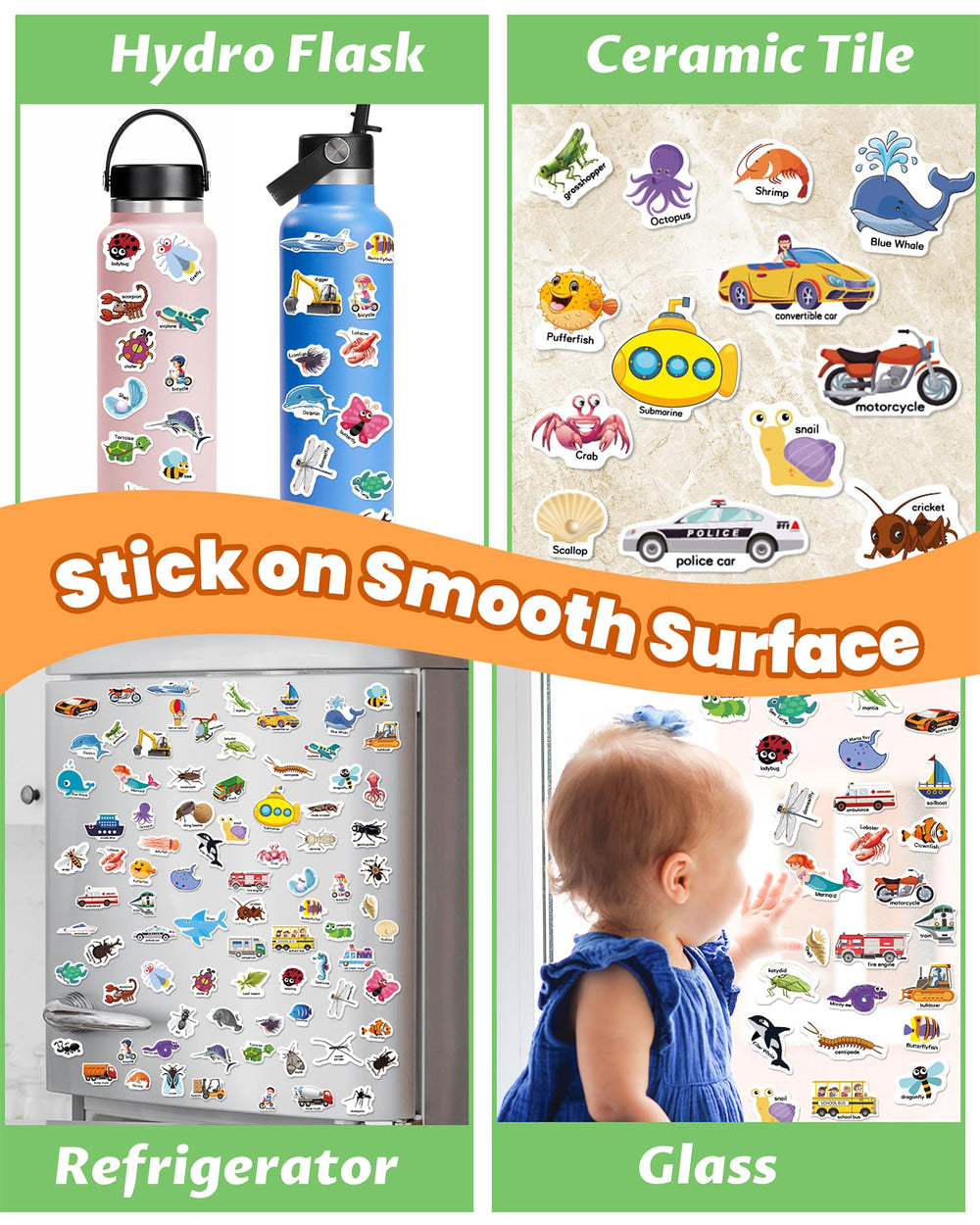 Walenced toddler sticker book with handle and storage for easy transport and organization