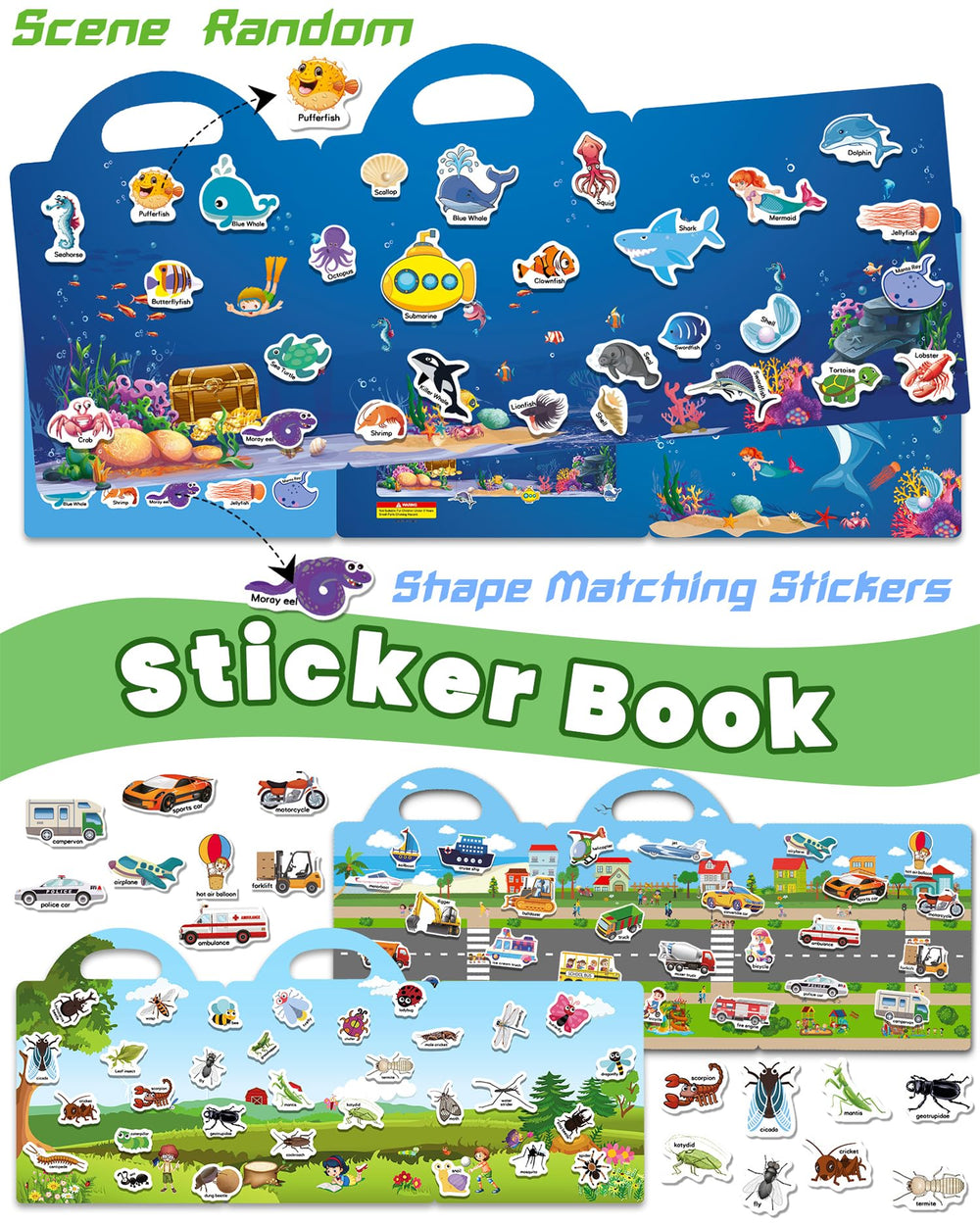 Walenced toddler sticker book insects theme supports early vocabulary through play