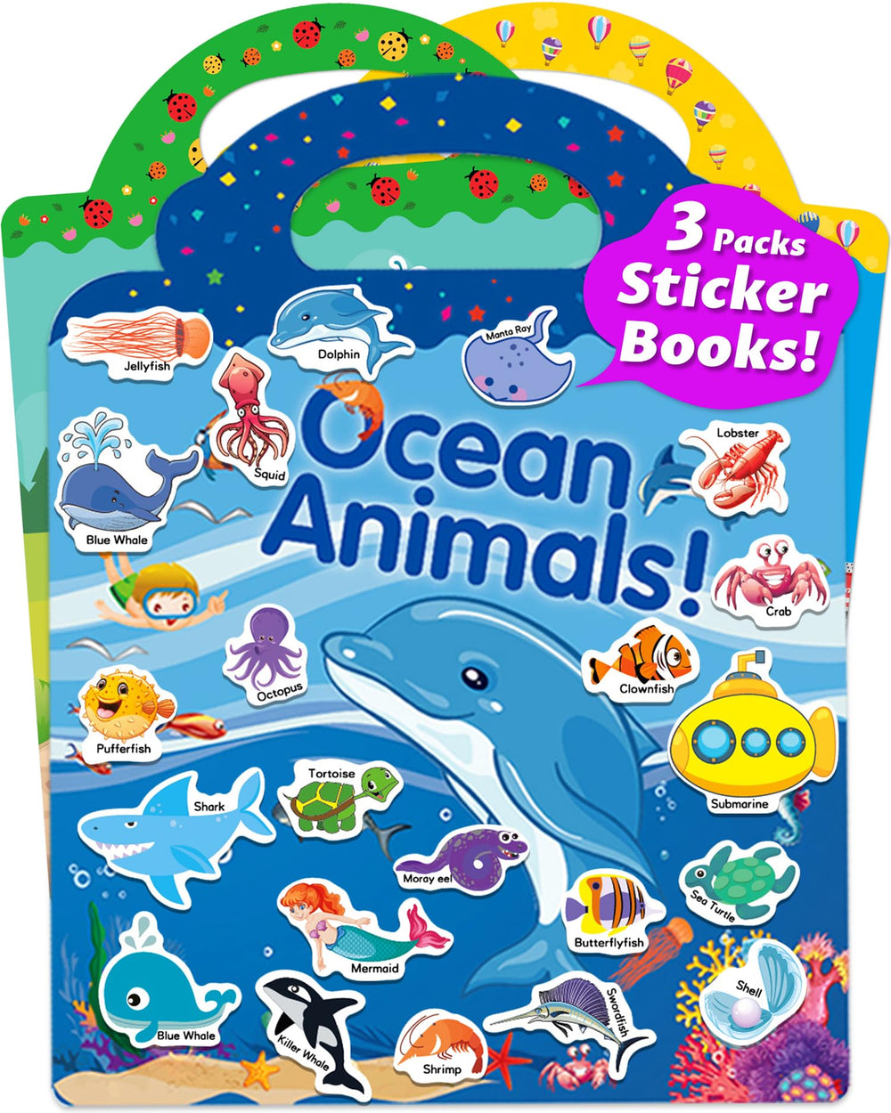 Walenced toddler sticker book ocean animals theme for imaginative play anywhere