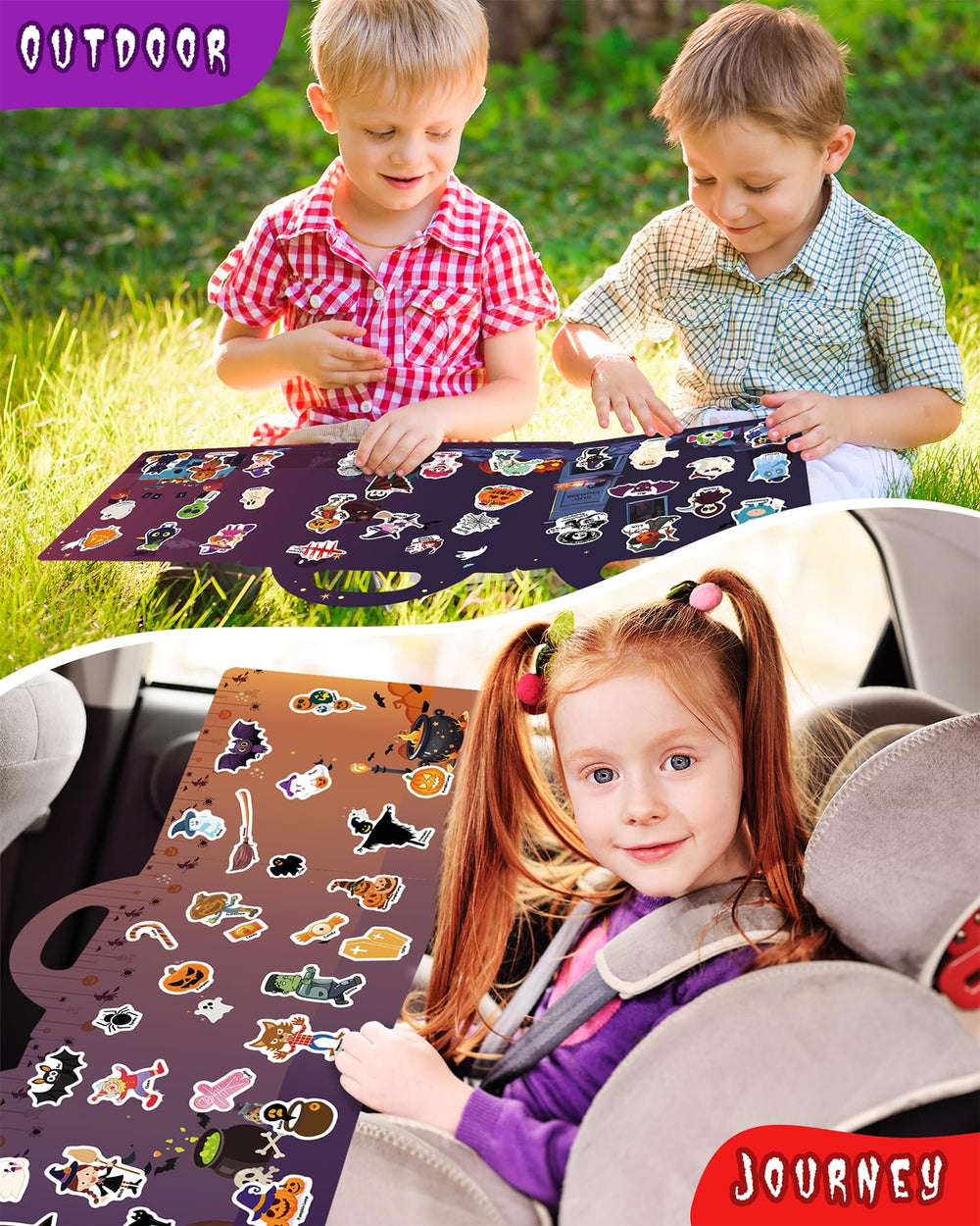 Walenced toddler sticker book portable handle for on the go creativity